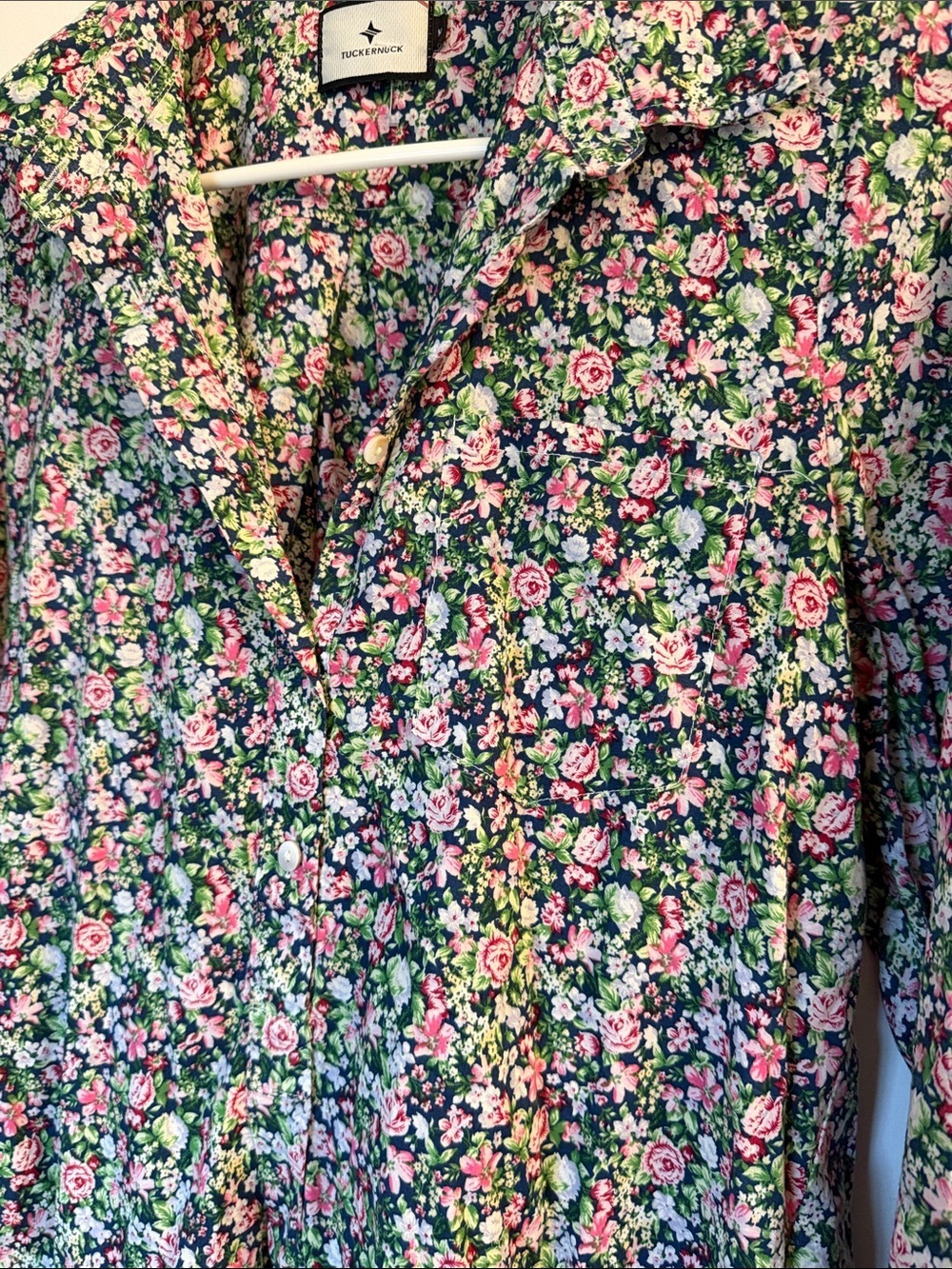 Tuckernuck Floral Callahan Shirtdress Long Sleeve Ruffle Hem medium - Picture 5 of 6